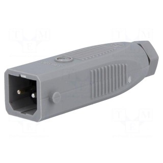 Connector: rectangular | ST | plug | male | PIN: 2 | with cable clamp