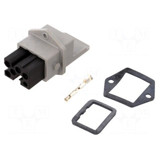 Connector: rectangular | ST | socket | female | PIN: 5 | silver plated