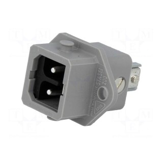Connector: rectangular | ST | socket | male | PIN: 2 | coded | tinned | IP54