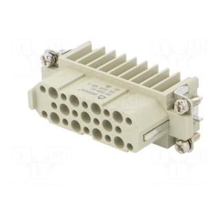 Connector: HDC | contact insert | female | DD | PIN: 25 | 25+PE | crimped