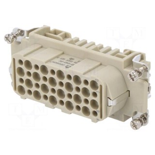 Connector: HDC | contact insert | female | DD | PIN: 40 | 40+PE | crimped