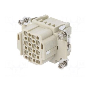 Connector: HDC | contact insert | female | DDD | PIN: 24 | 24+PE | crimped