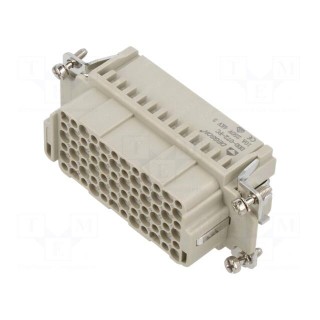 Connector: HDC | contact insert | female | DDD | PIN: 72 | 72+PE | crimped