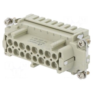 Connector: HDC | contact insert | female | DE | PIN: 16 | 16+PE | crimped