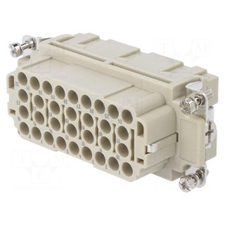 Connector: HDC | contact insert | female | DEE | PIN: 32 | 32+PE | crimped