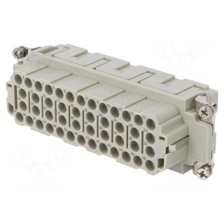 Connector: HDC | contact insert | female | DEE | PIN: 46 | 46+PE | crimped