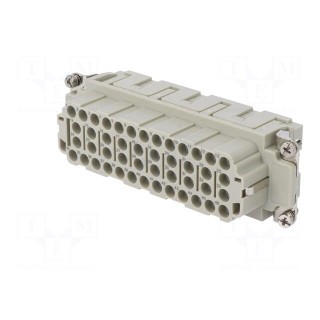 Connector: HDC | contact insert | female | DEE | PIN: 46 | 46+PE | crimped