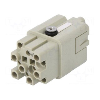 Connector: HDC | contact insert | female | DQ | PIN: 12 | 12+PE | size D3A