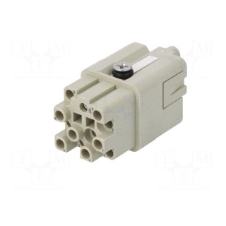Connector: HDC | contact insert | female | DQ | PIN: 12 | 12+PE | size D3A