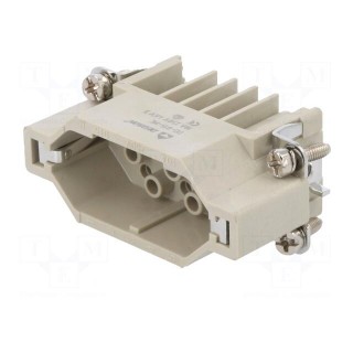 Connector: HDC | contact insert | male | DD | PIN: 15 | 15+PE | size D10A