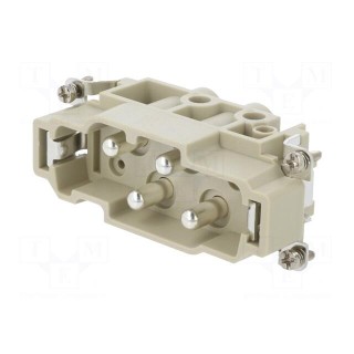 Connector: HDC | contact insert | male | DK | PIN: 6 | 2+PE,4+PE | 16÷80A