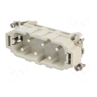 Connector: HDC | contact insert | male | DSB | PIN: 6 | 6+PE | size D16B