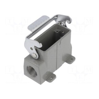 Enclosure: for HDC connectors | size D10A | with latch | angled