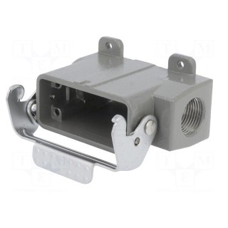 Enclosure: for HDC connectors | size D10A | with latch | angled
