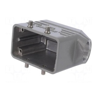 Enclosure: for HDC connectors | size D10B | for cable | angled | M25