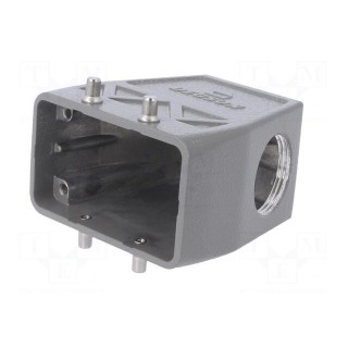 Enclosure: for HDC connectors | size D10B | for cable | angled | PG21