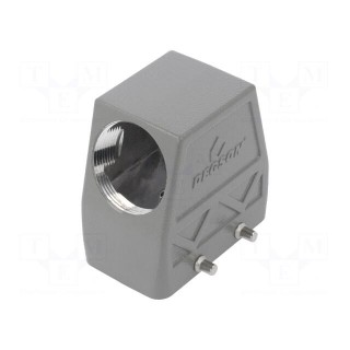 Enclosure: for HDC connectors | size D10B | for cable | angled | PG29