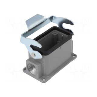 Enclosure: for HDC connectors | size D10B | with latch | angled