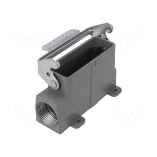 Enclosure: for HDC connectors | size D16A | with latch | angled