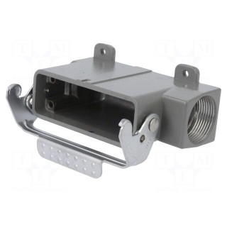 Enclosure: for HDC connectors | size D16A | with latch | angled