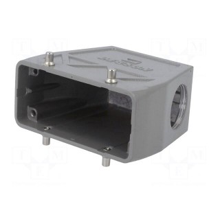 Enclosure: for HDC connectors | size D16B | for cable | angled | PG21