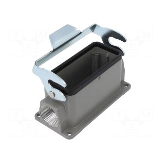 Enclosure: for HDC connectors | size D16B | with latch | angled