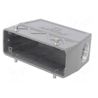 Enclosure: for HDC connectors | size D24B | for cable | angled | PG21