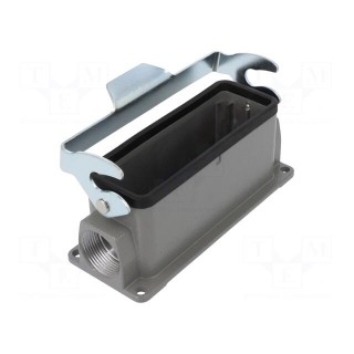 Enclosure: for HDC connectors | size D24B | with latch | angled