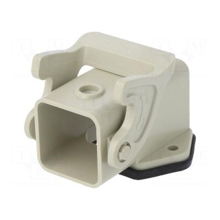 Enclosure: for HDC connectors | size D3A | with latch | angled | IP65