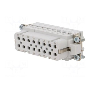 Connector: HDC | contact insert | female | C146 | PIN: 16 | 16+PE | 14A