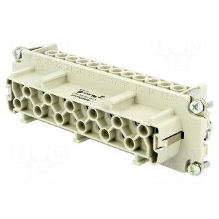 Connector: HDC | contact insert | female | C146 | PIN: 24 | 24+PE | 16A