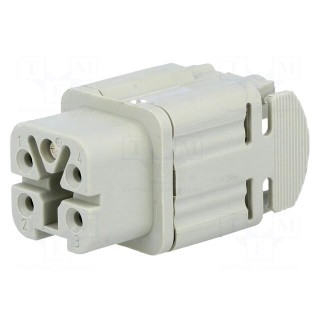 Connector: HDC | contact insert | female | C146 | PIN: 5 | 4+PE | size A3