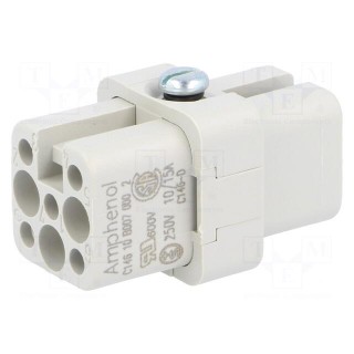 Connector: HDC | contact insert | female | C146,heavy|mate D | PIN: 8