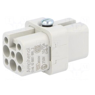 Connector: HDC | female | C146,heavy|mate D | PIN: 8 | 7+PE | size A3