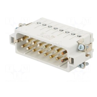 Connector: HDC | contact insert | male | C146 | PIN: 16 | 16+PE | 16A | 250V