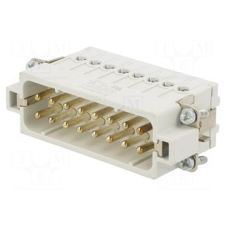 Connector: HDC | contact insert | male | C146 | PIN: 16 | 16+PE | size A16