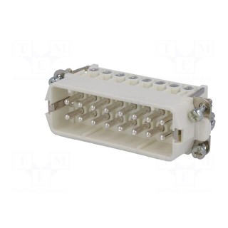 Connector: HDC | contact insert | male | C146 | PIN: 16 | 16+PE | size A16