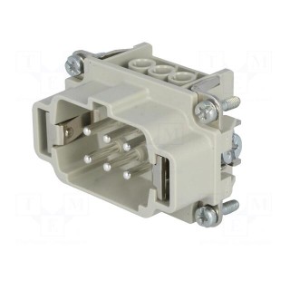 Connector: HDC | contact insert | male | C146 | PIN: 6 | 6+PE | size E6