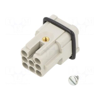 Connector: HDC | contact insert | male | C146,heavy|mate D | PIN: 8
