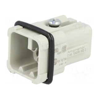Connector: HDC | male | C146,heavy|mate D | PIN: 8 | size A3 | 16A | 42V