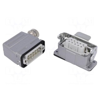 Connector: HDC | male + female | C146 | PIN: 10 | 10+PE | size A10 | M20