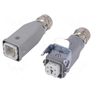 Connector: HDC | male + female | C146 | PIN: 5 | 4+PE | size A3 | straight
