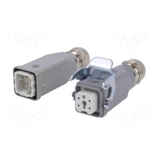 Connector: HDC | male + female | C146 | PIN: 5 | 4+PE | size A3 | straight