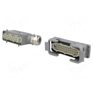 Connector: HDC | male + female | plug + socket,complete set | 24+PE