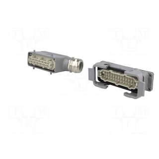 Connector: HDC | male + female | plug + socket,complete set | 24+PE