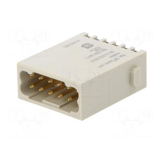 Connector: HAN | module | male | Quick Lock | PIN: 12 | snap-on | 10A | 250V