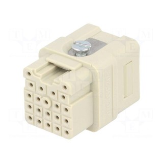 Connector: HDC | contact insert | female | Han Q | PIN: 21 | size 3A