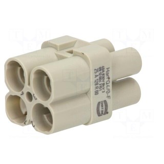Connector: HDC | contact insert | female | Han Q | PIN: 4 | size 3A | 40A