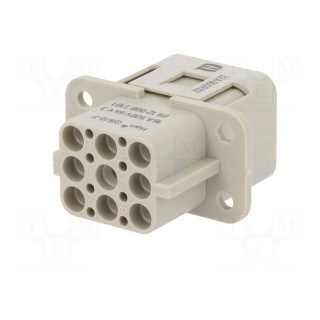 Connector: HDC | contact insert | female | Han Q | PIN: 9 | 8+PE | crimped