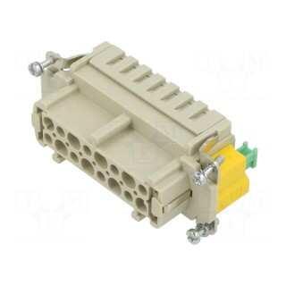 Connector: HDC | contact insert | female | Han® ES | PIN: 16 | 16+PE